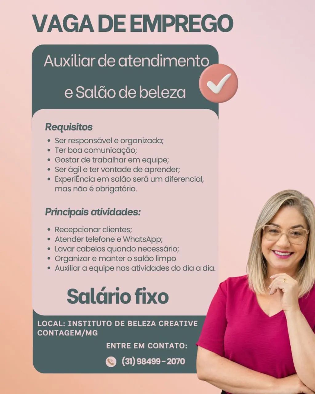 GRANDE OPORTUNIDADE DE EMPREGO 