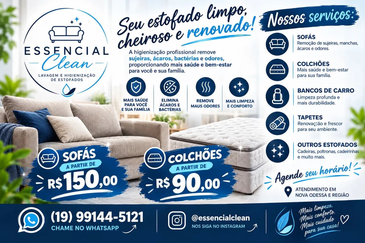 Limpeza e higienização de estofados 
