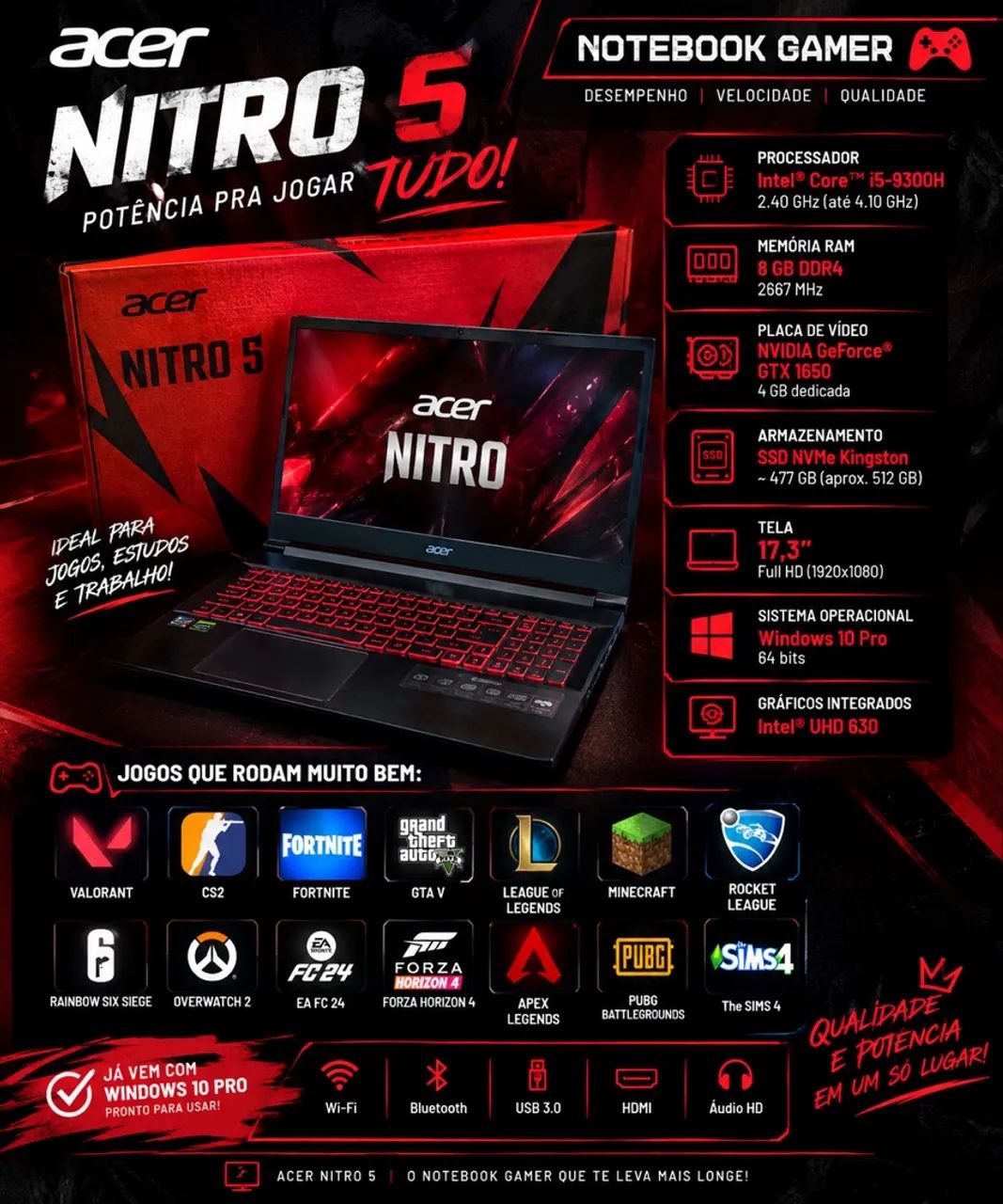 Notebook Gamer Acer Nitro 5