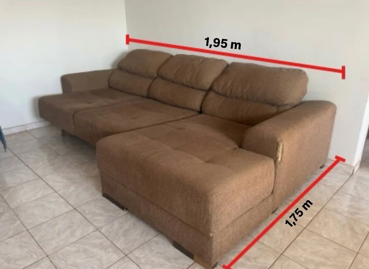 Sofá 3 lugares retrátil e reclinável - 1,95m - Foto 3
