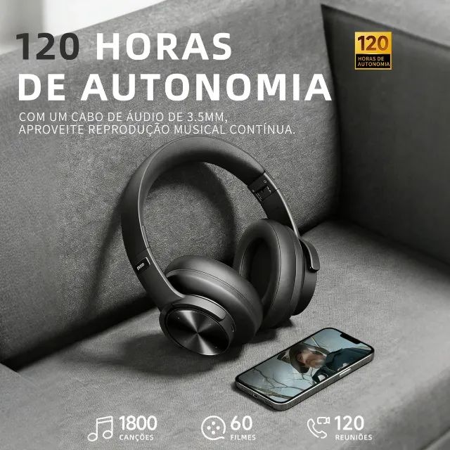 Fone de Ouvido Bluetooth Picun B8 | Over-Ear | 120 horas | 1000 mAh -Entrega Grátis- - Foto 5