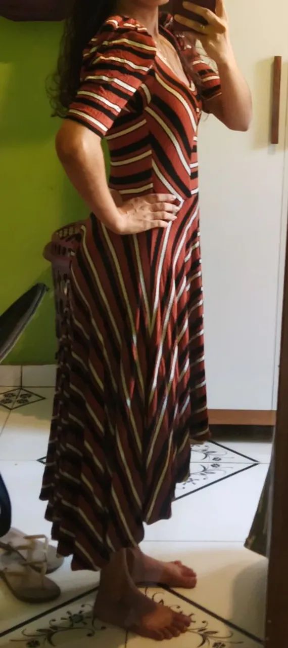 Vestido elegante listrado - Foto 3