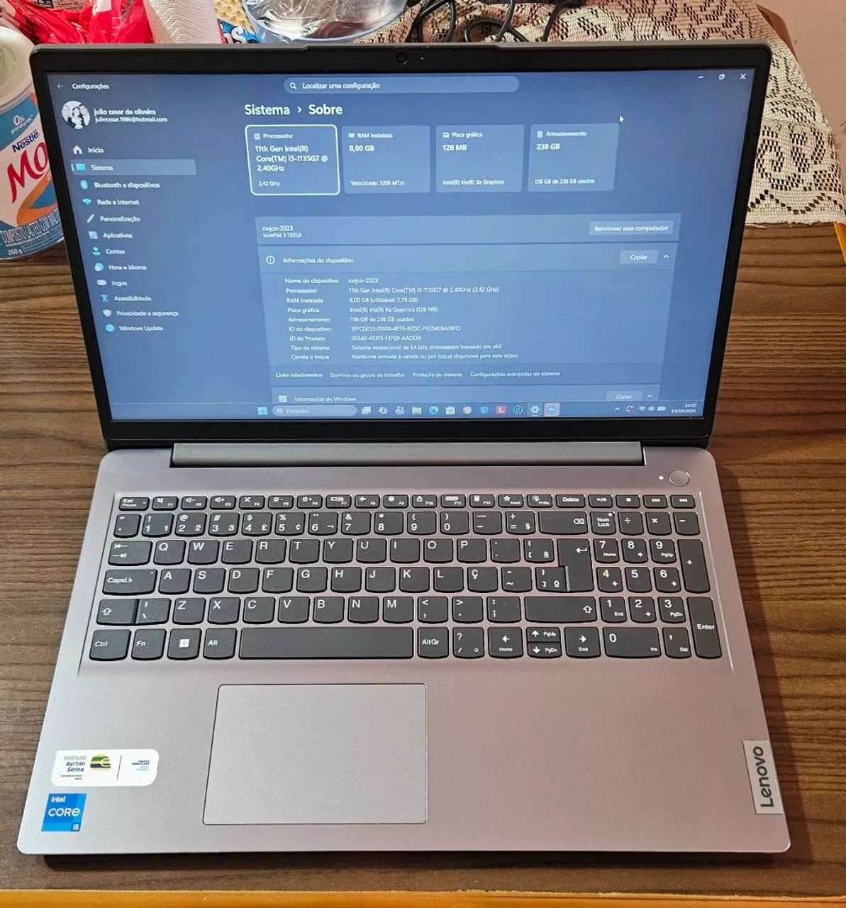 Notebook lenovo i5
