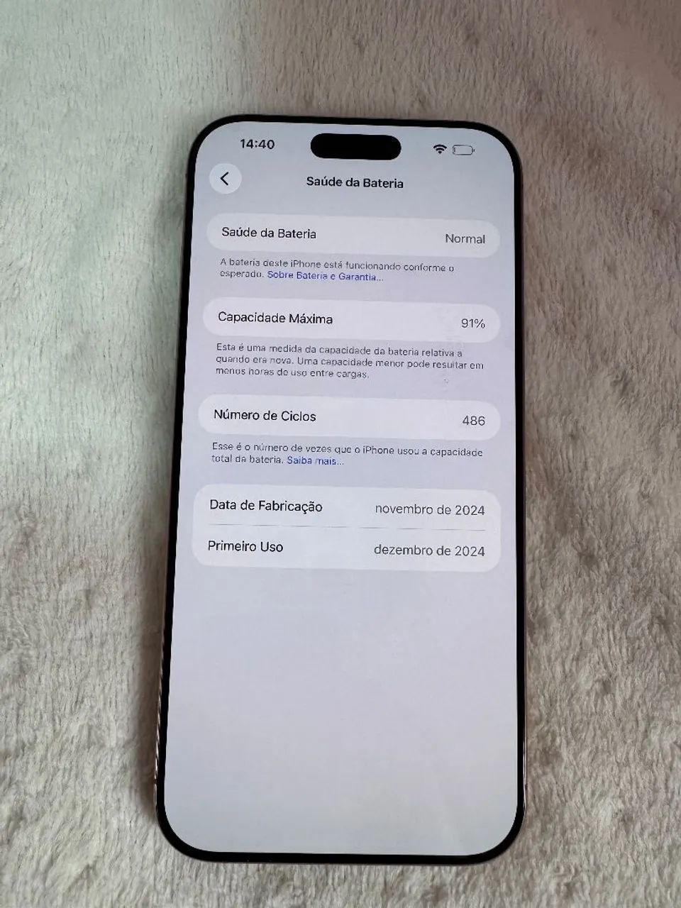 IPHONE 16 PRO MAX 256GB<br>zeradooo<br>91%?<br>com garantia<br>Nota fiscal e cabo - Foto 2