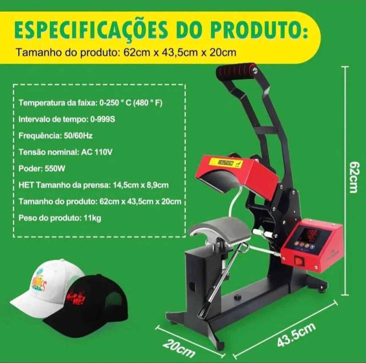 Prensa de Bonés e Canetas 220V - Foto 2
