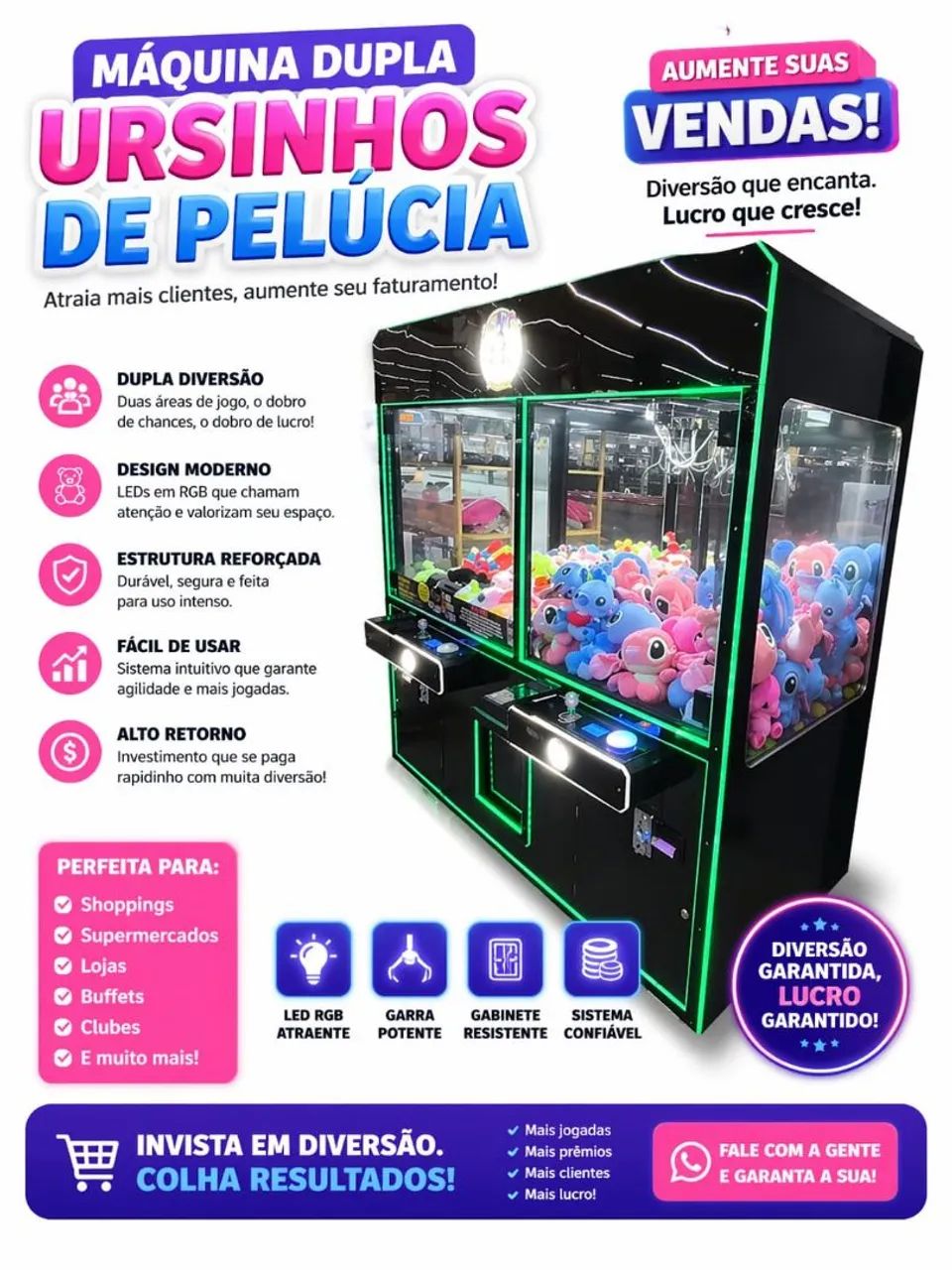 Máquina de pelúcia dupla 