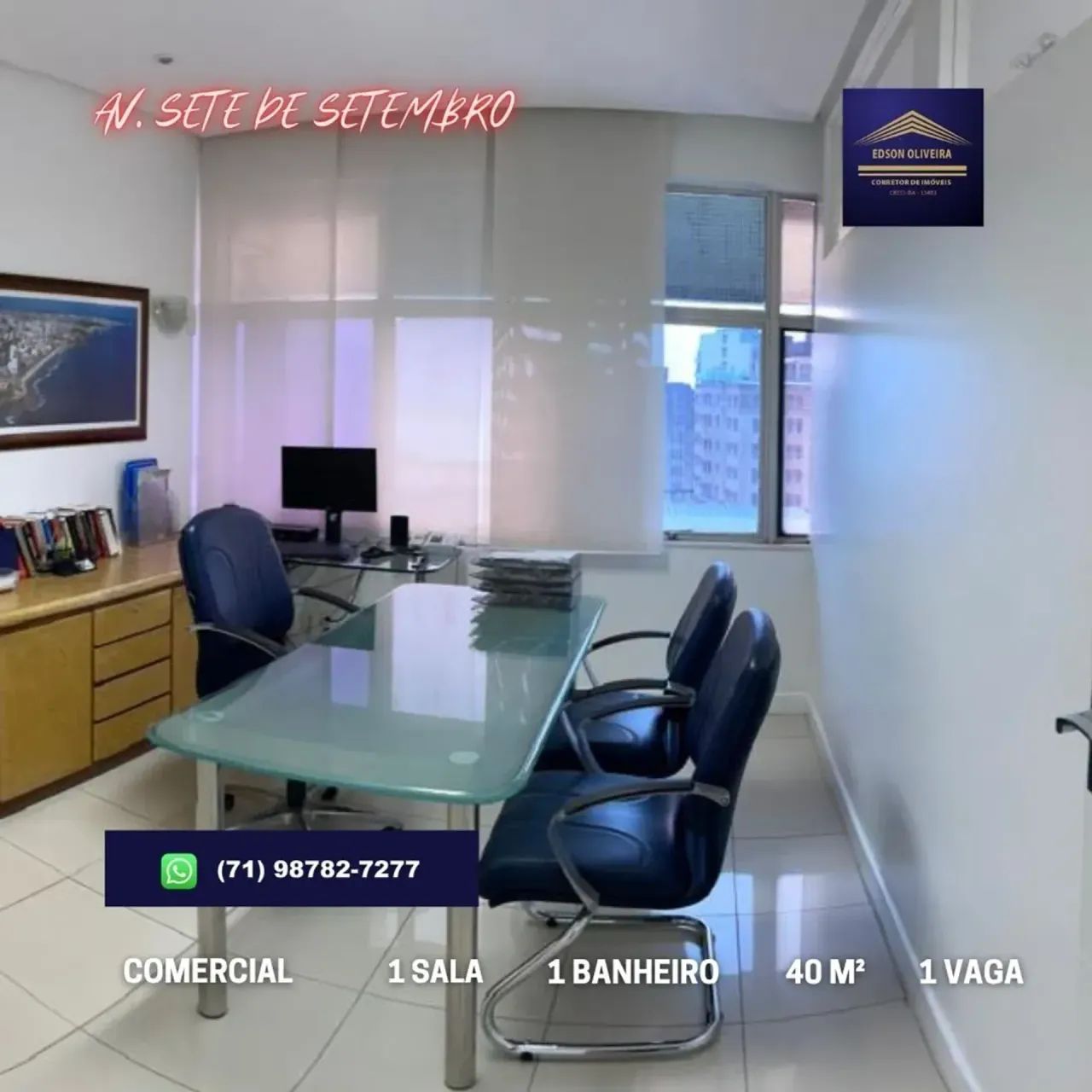 SALAS COMERCIAIS, 40M² NA AV. SETE DE SETEMBRO - CENTRO