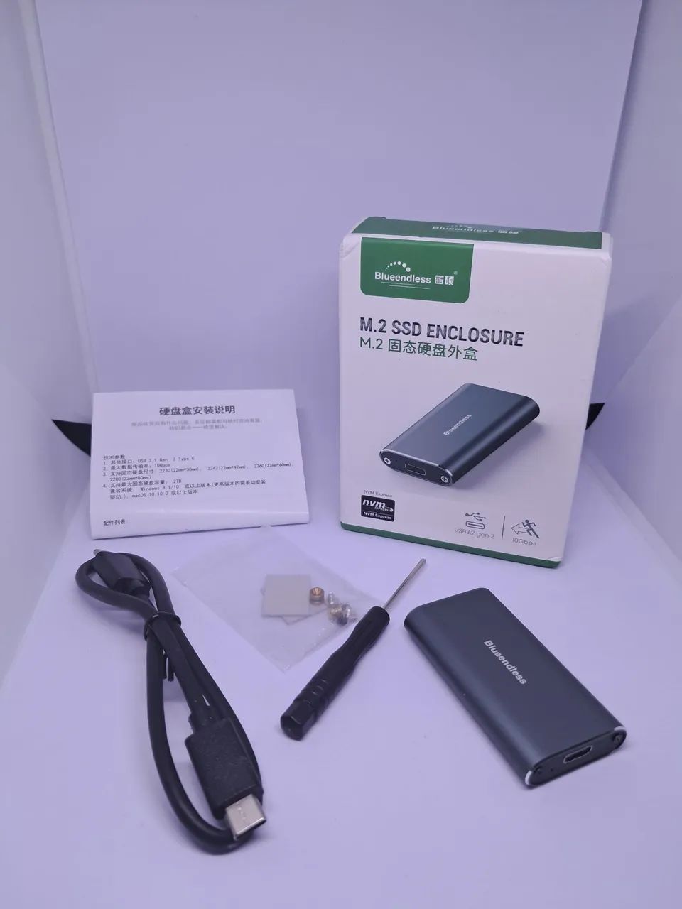 Case Para M.2 Nvme Blueendless 2230 / 2242 Externo - Foto 2