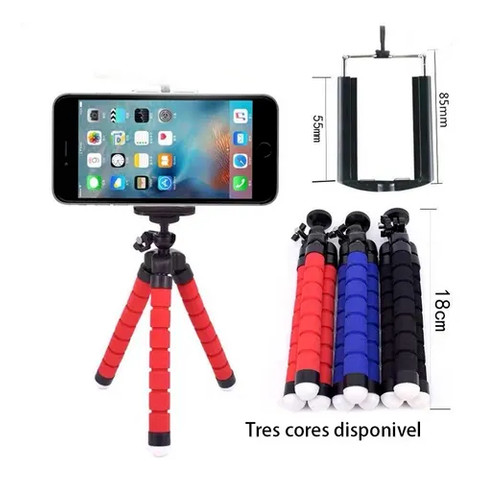 Mini Tripé Flexível Octopus Suporte Celular Gopro Cameras