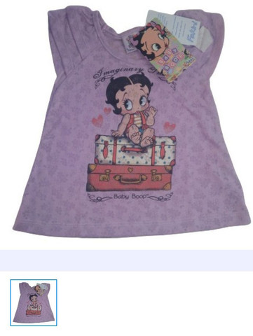 Camiseta Infantil Baby Boop Fakini Tamanho 2