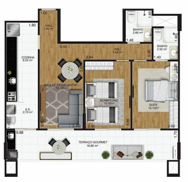 Parcela 1.690,00 - 78 metros, 2 dormitórios 1 suite Entrega em 2021 - Foto 9