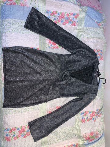 Vestido preto brilhoso curto noite - Foto 2