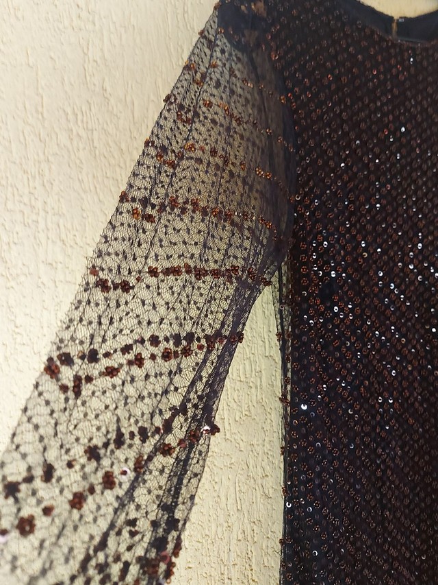 Vestido de festa M lantejoulas e pedras - Foto 3