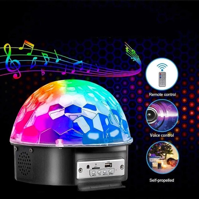Caixa de Som Bluetooth Globo de Luz Led Giratorio Mp3 Usb - Foto 4