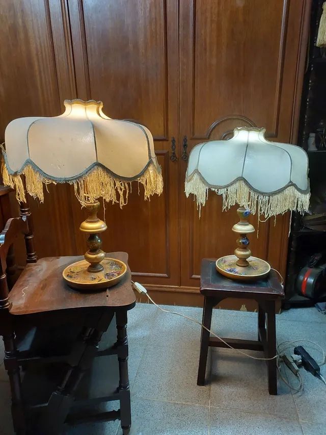 ABAJUR PAR ANTIGO IMP ÉRIO EM PERFEITISSSSIMO ESTADO  - Foto 2