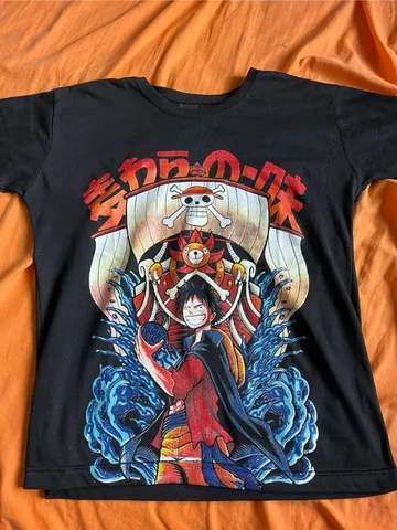 Camisa Do One Piece Monkey D Luffy Traje Roupa Blusa Camiseta Herói Anime