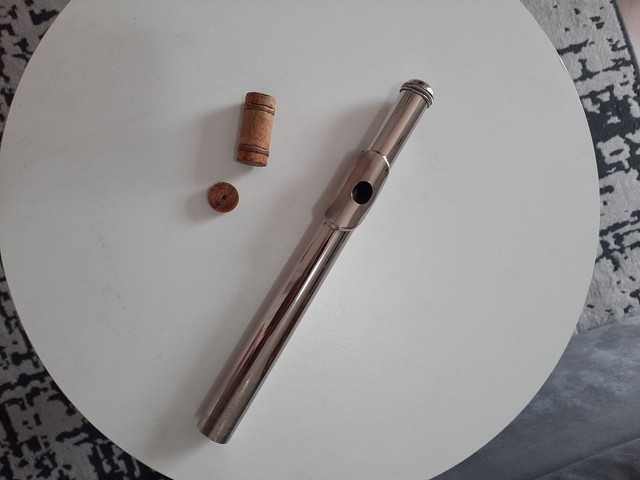 Bocal Flauta Transversal antigo riser oval e 2 stopper