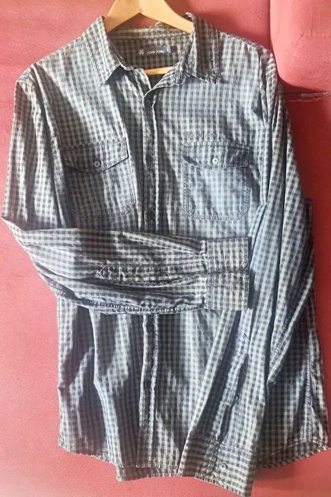 Camisa John John xadrez cinza e preta - Foto 4