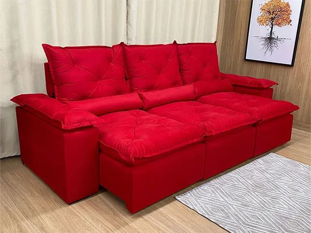 Sofá Retrátil Reclinável 2,70m Premium a44 - Foto 2