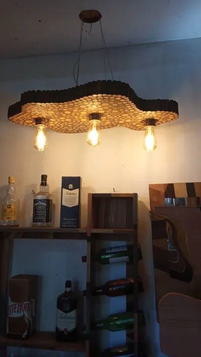 Lustre feita com cipó 