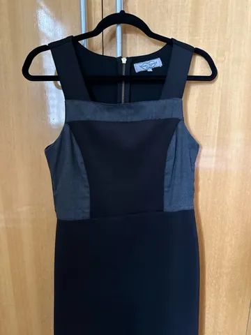 Vendo vestido preto, com fecho-e-clair dourado nas costas, de elastano - Foto 2