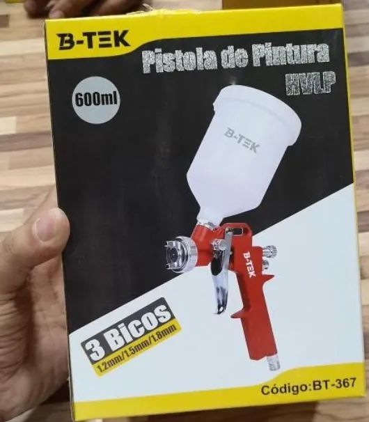 Pistola De Pintura Profissional 600ml BT-367 com 4 Bicos 1.2mm/1.4mm/1.5mm/1.8mm  - Foto 4