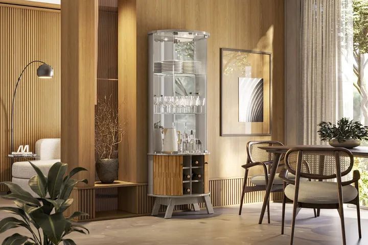Cristaleira Marina Fendi/Naturale Frete Grátis - Até 12x