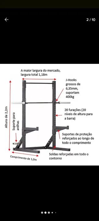 Gaiola agachamento hack Crossfit  - Foto 2