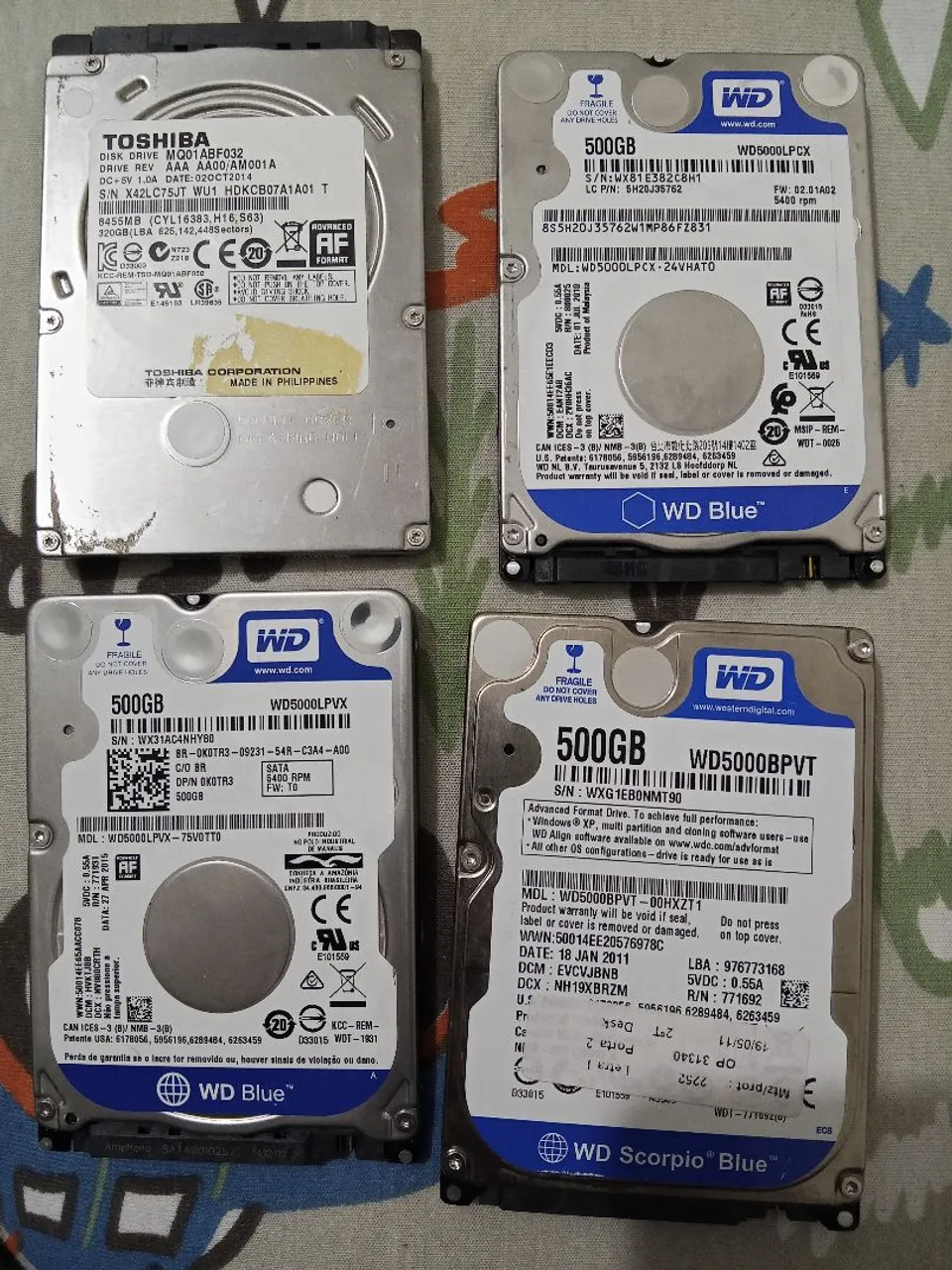 HDs de 500GB - Diversos modelos