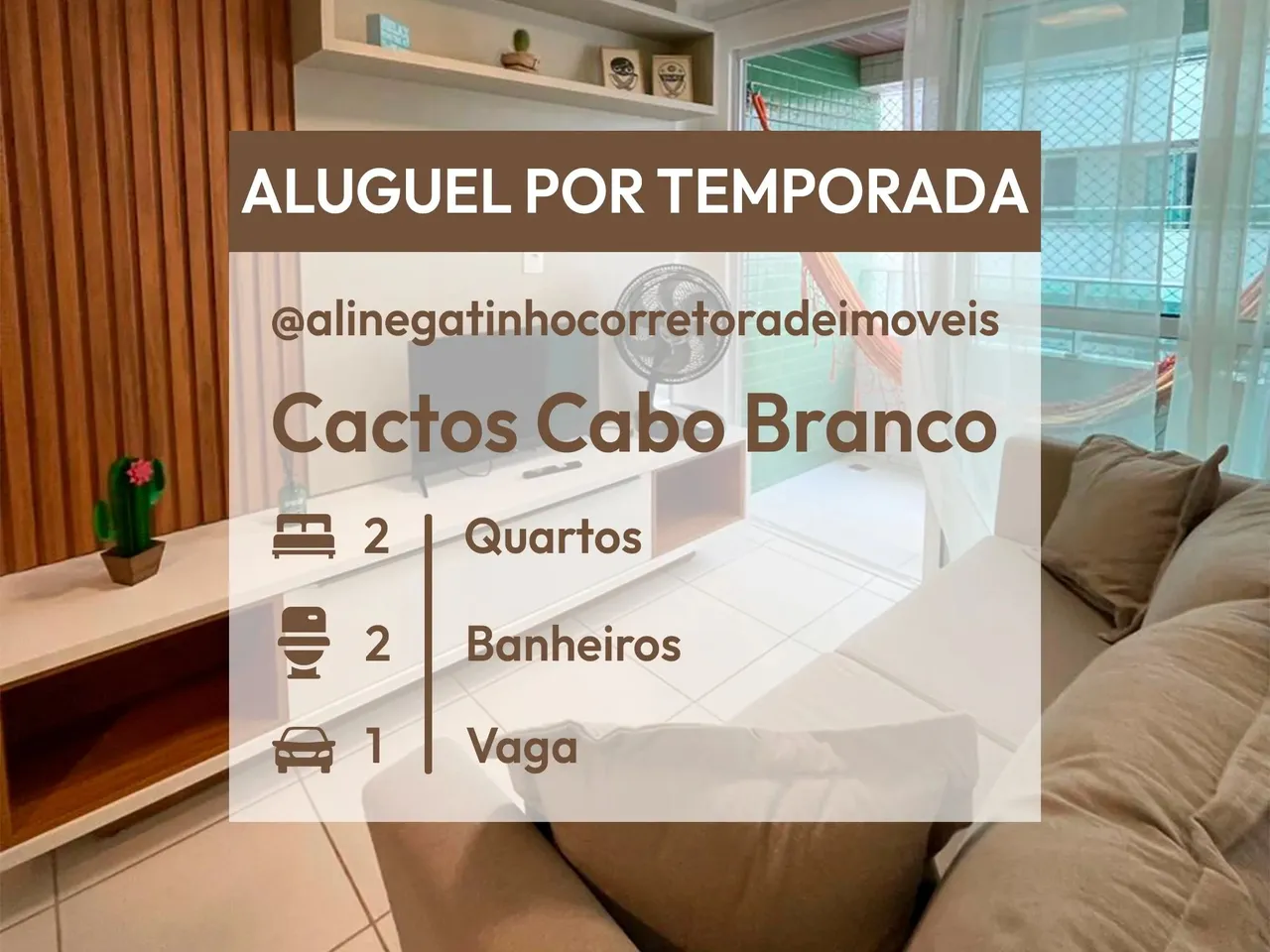 Apartamento mobiliado em Cabo Branco - João Pessoa - PB - ALUGUEL POR TEMPORADA