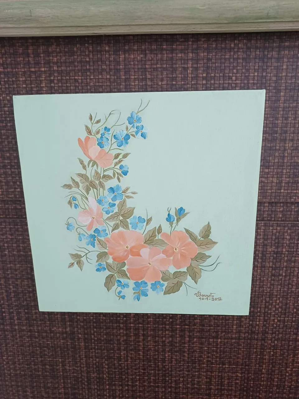 Quadro Floral Pintado à Mão - Arte Decorativa