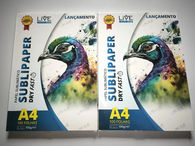 Papel sublimático A4 Sublipaper LiveSub 200 folhas Dry Fast secagem rápida