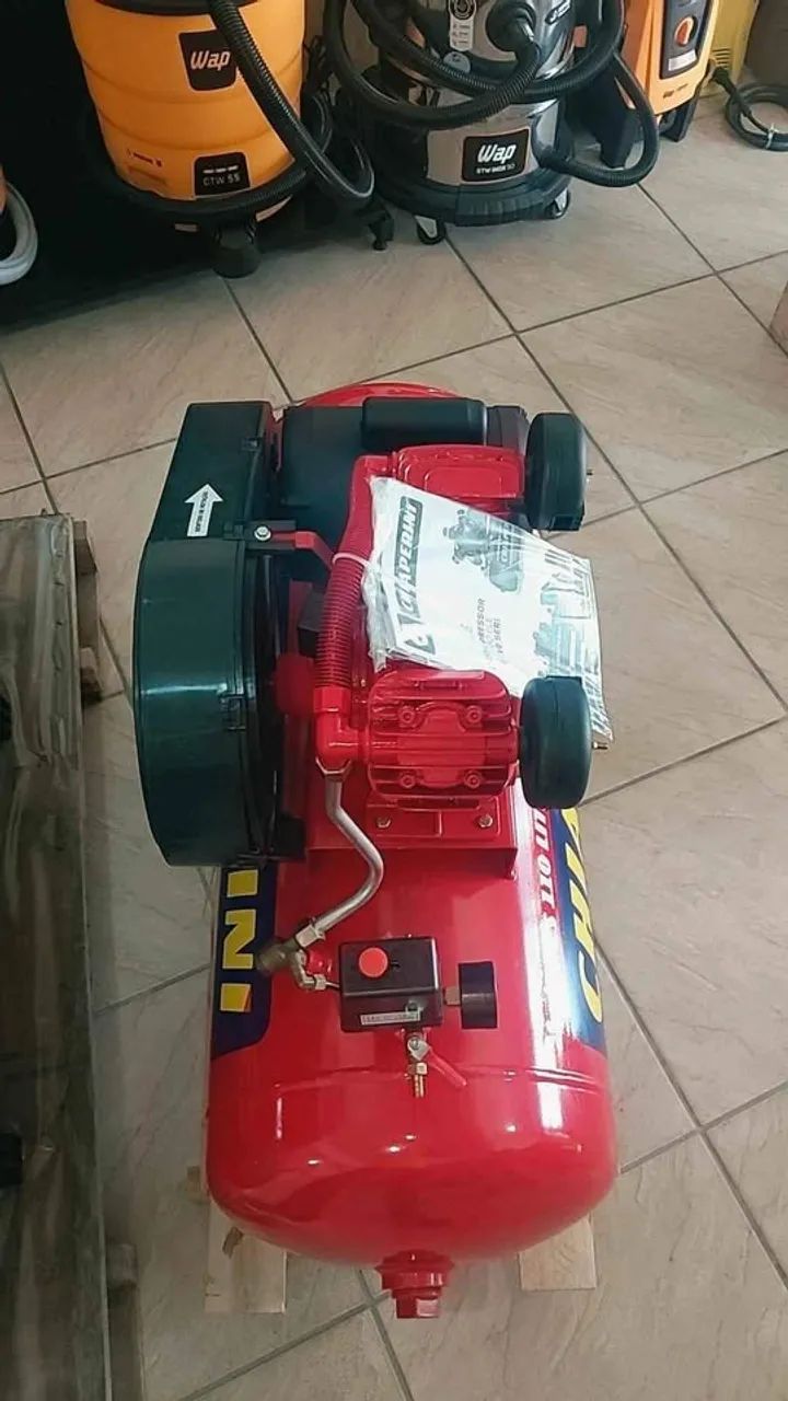Compressor de ar 110 Litros Profissional 140psi e 10 pés - Chiaperini Red (Loja/Novo) - Foto 5