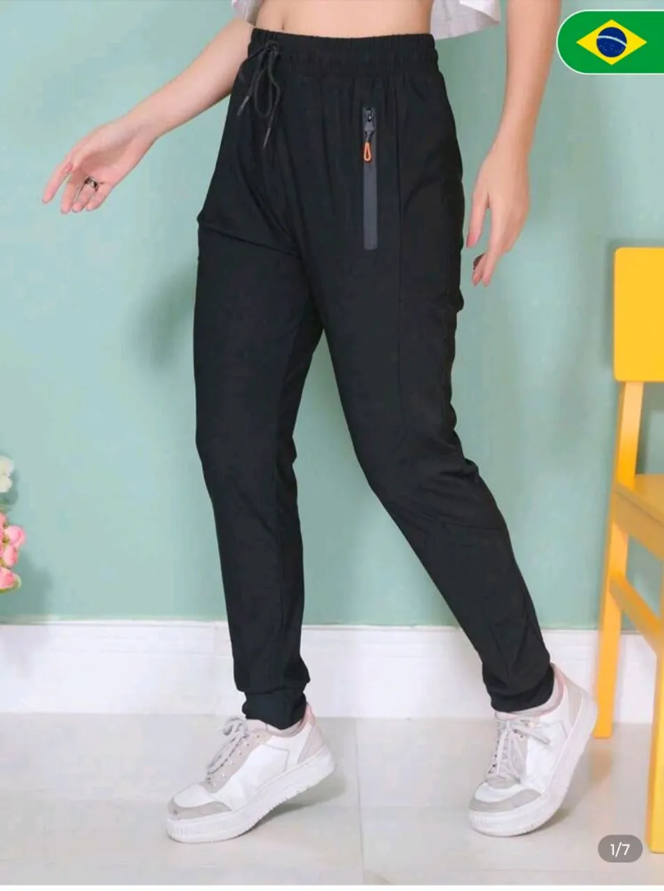 Calça preta feminina romance nova na etiqueta