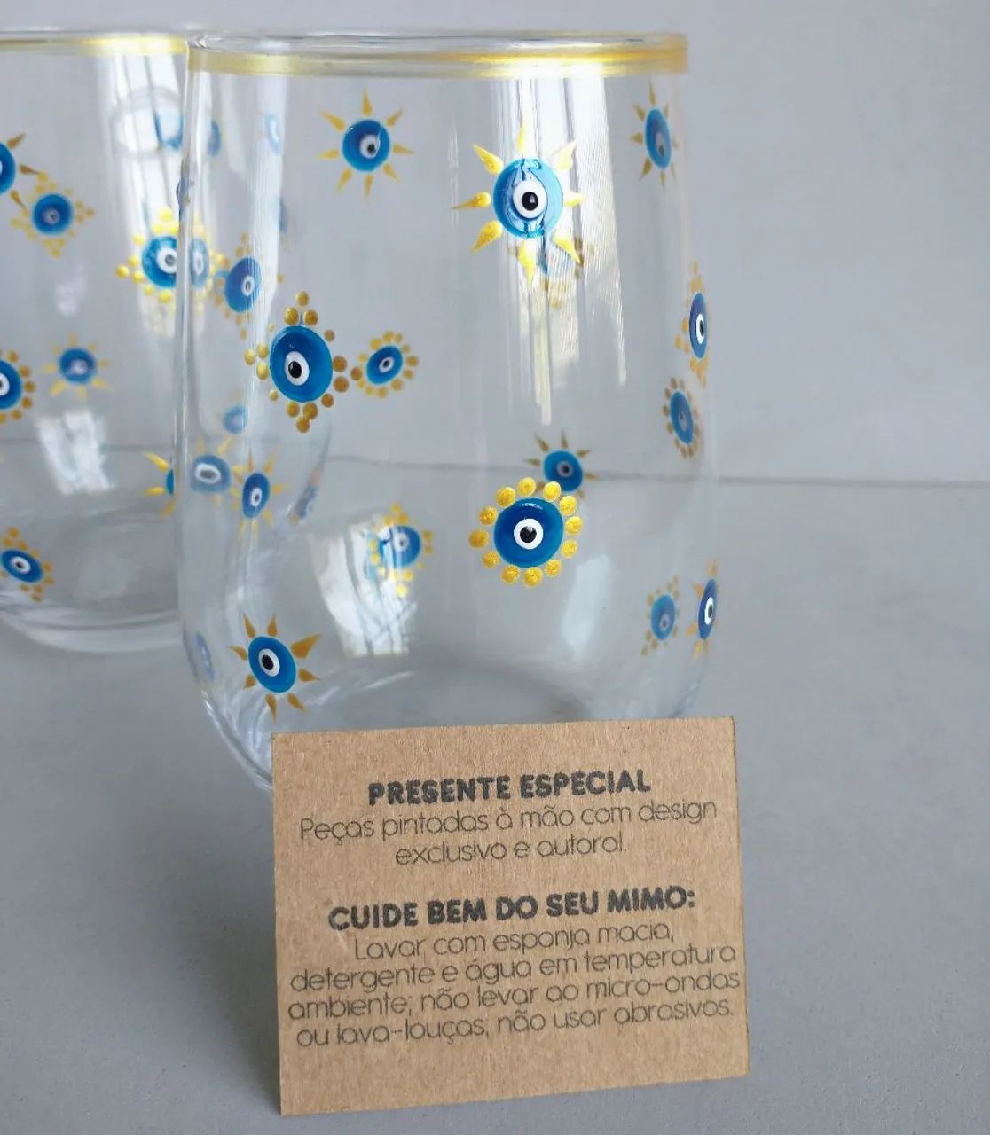 Par Copos Olho Grego Pintados à Mão  - Foto 3