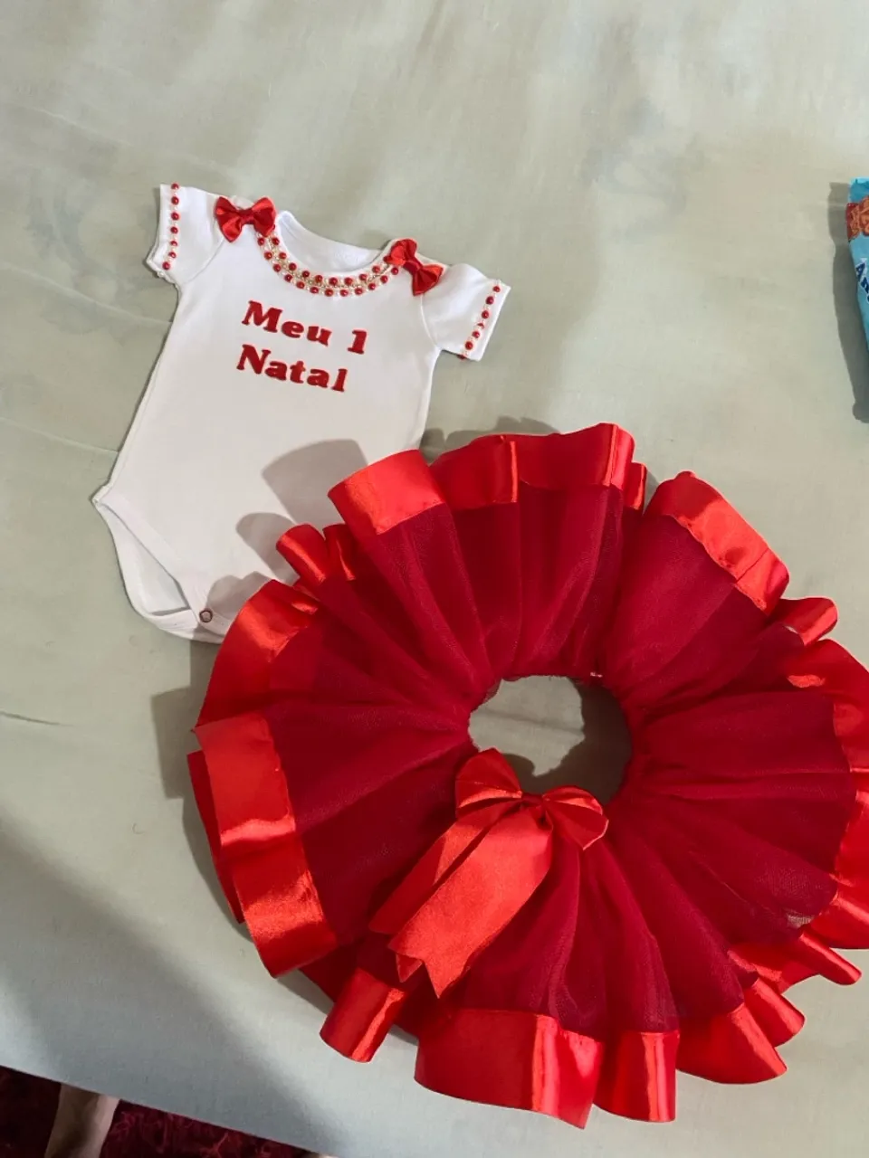 Conjunto Natalino Bebê Menina - Body + Tutu