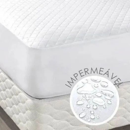 Capa de colchão impermeável casal padrão nas cores branco, bege ou preto