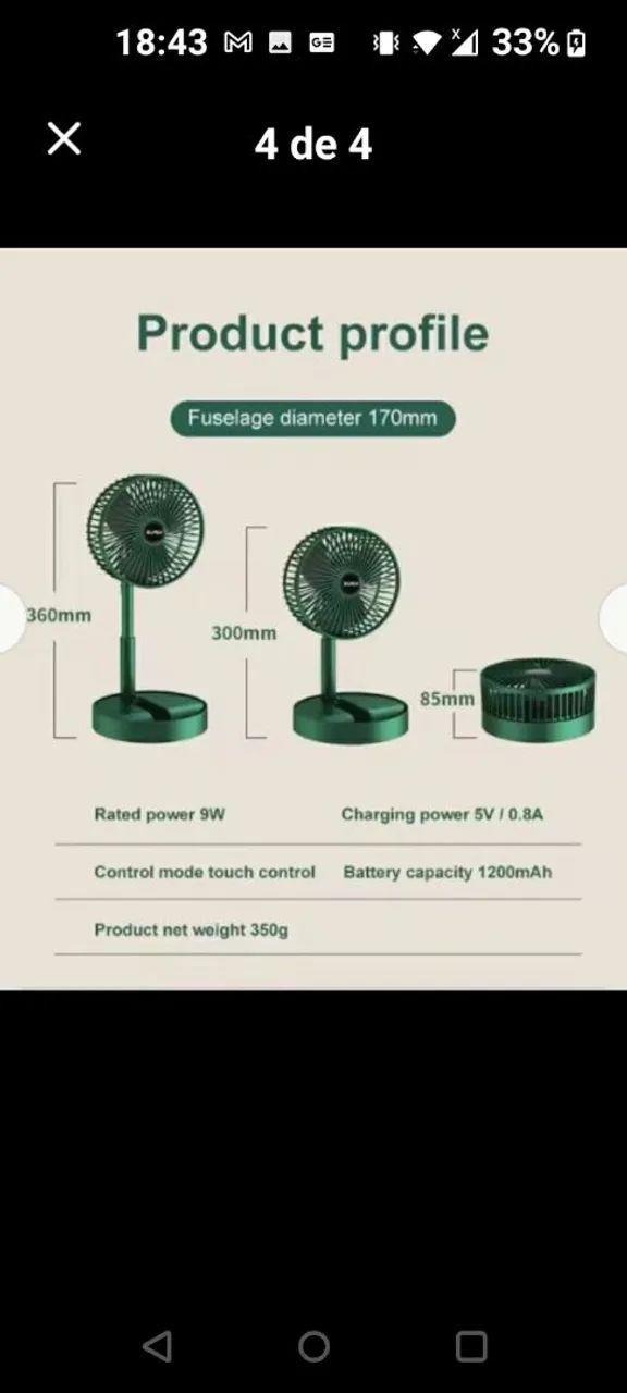 Mini ventilador USB novo na caixa a pronta entrega  - Foto 4