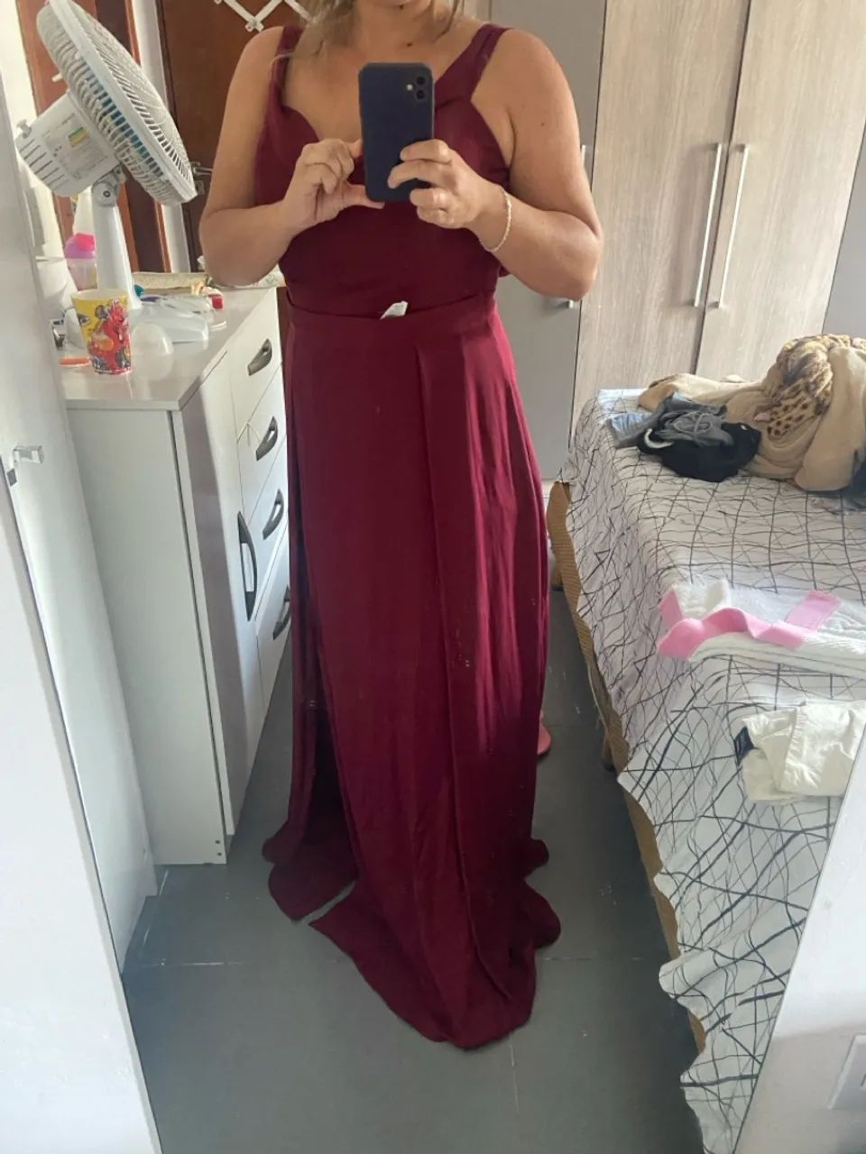 Vestido Longo Bordô/Marsala - Foto 3