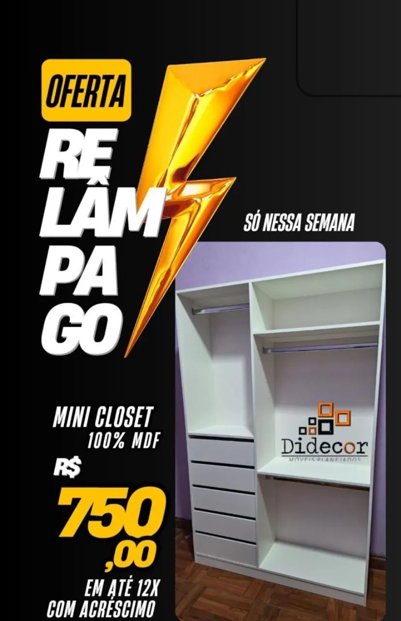 Mini Closet 100% MDF - Oferta Relâmpago!