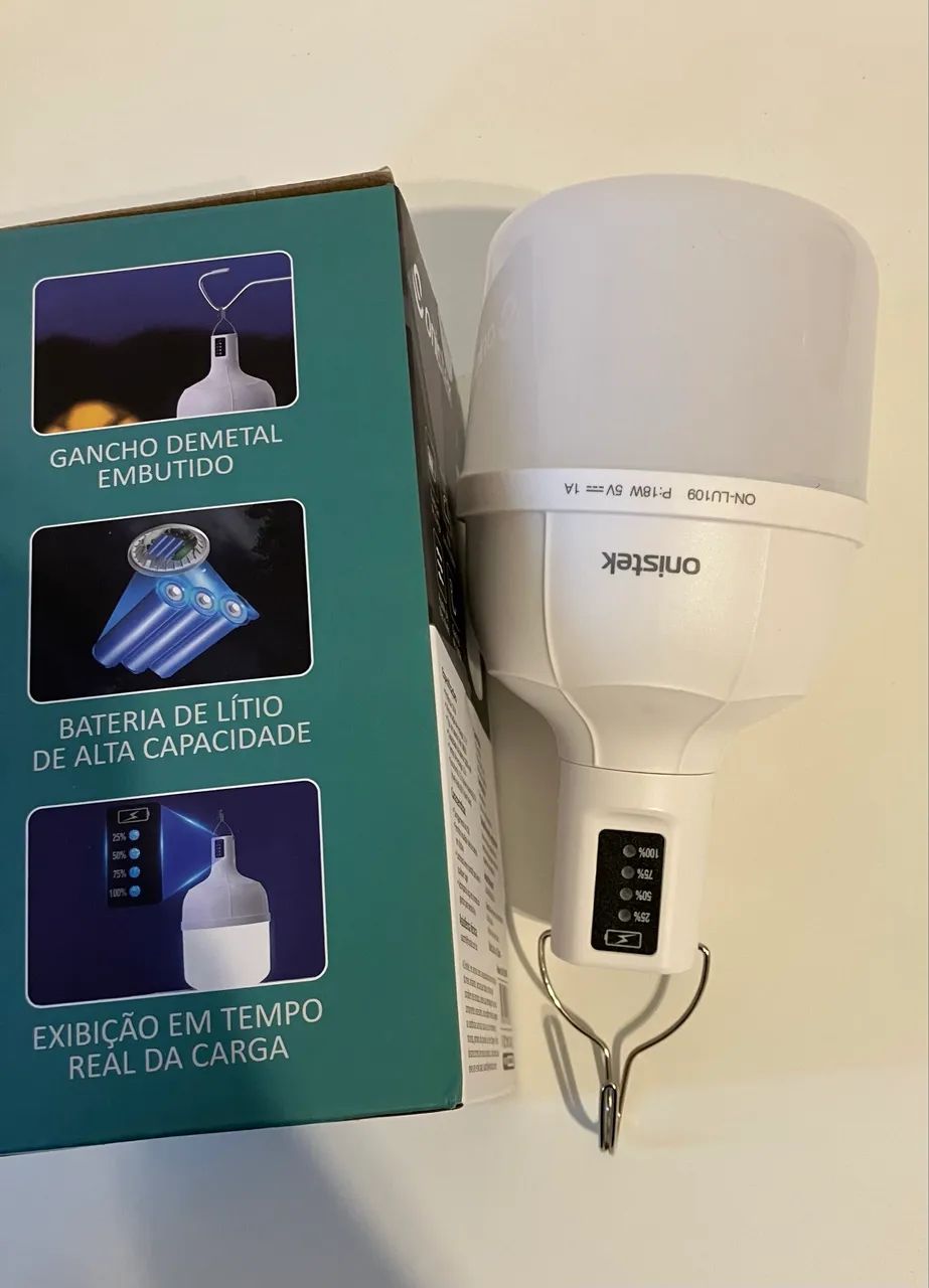 Lâmpada portátil e recarregável USB 18W - Foto 4