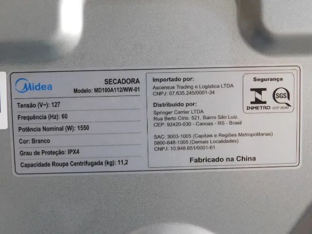 Secadora de Roupa 127V Midea - MD100A112 (Retirada de Peça) - Foto 4