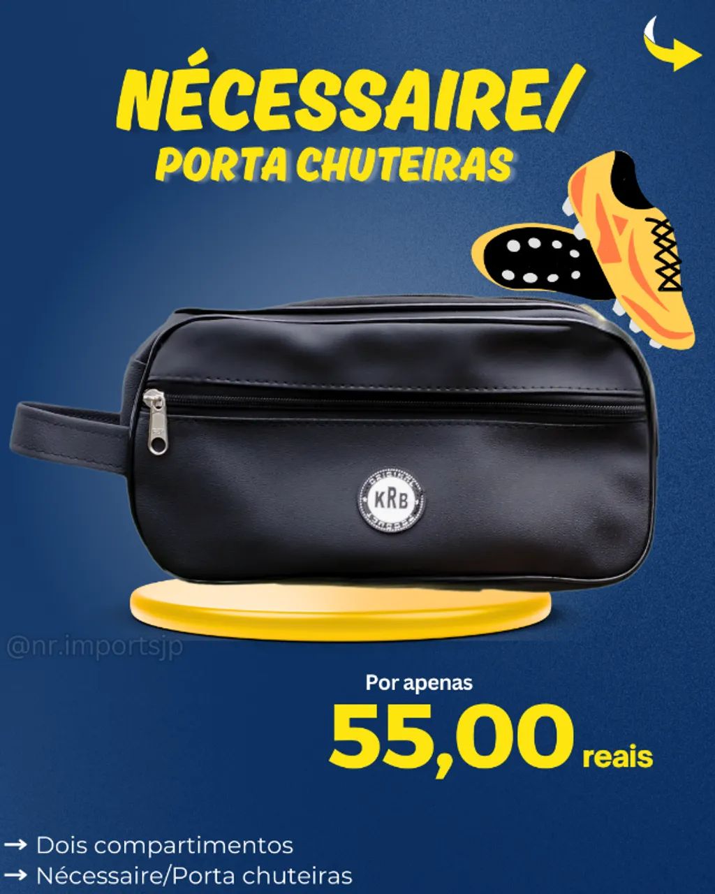 Nécessaire / Porta Chuteiras em Couro Sintético