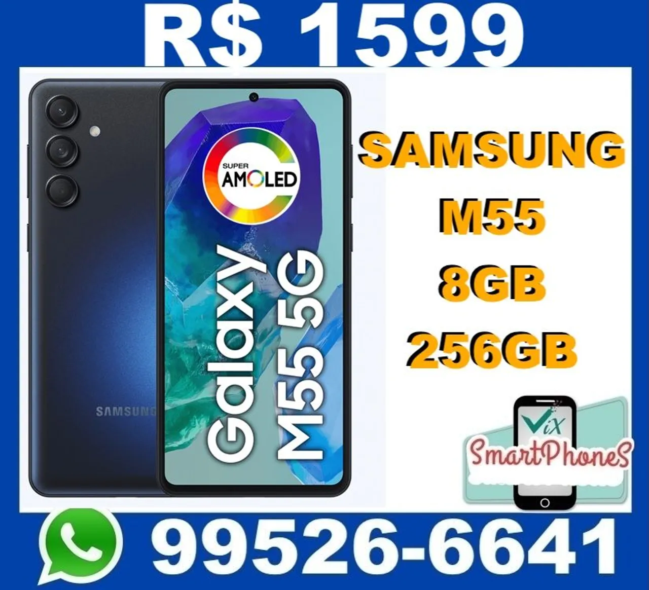 Samsung M55 8gb 256gb novo caixa