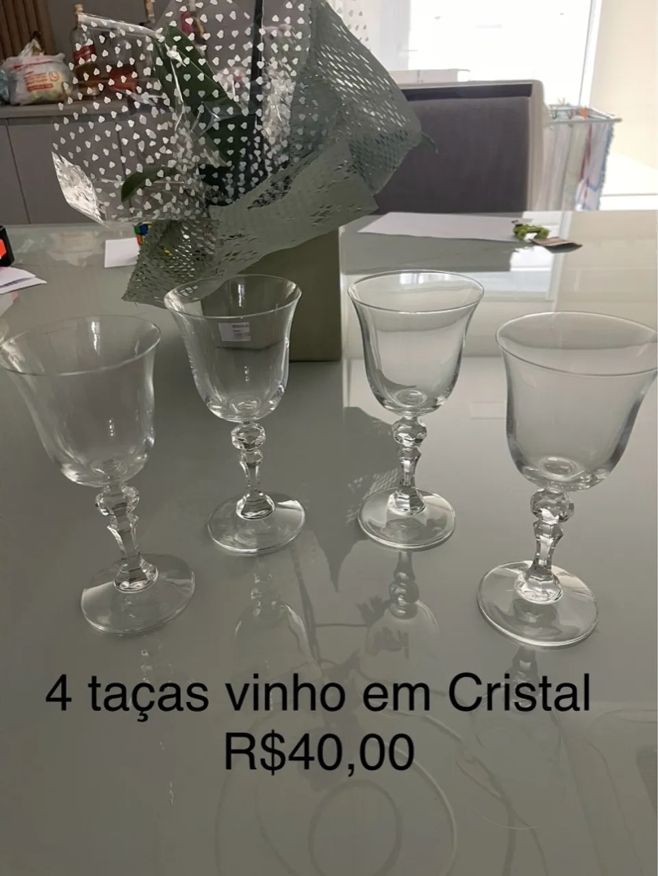 Taças para vinho em Cristal 4 peças