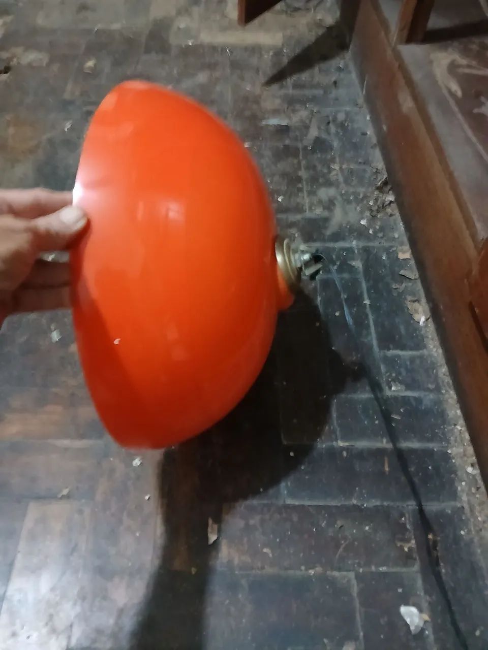 Luminária de teto vintage laranja - Foto 2