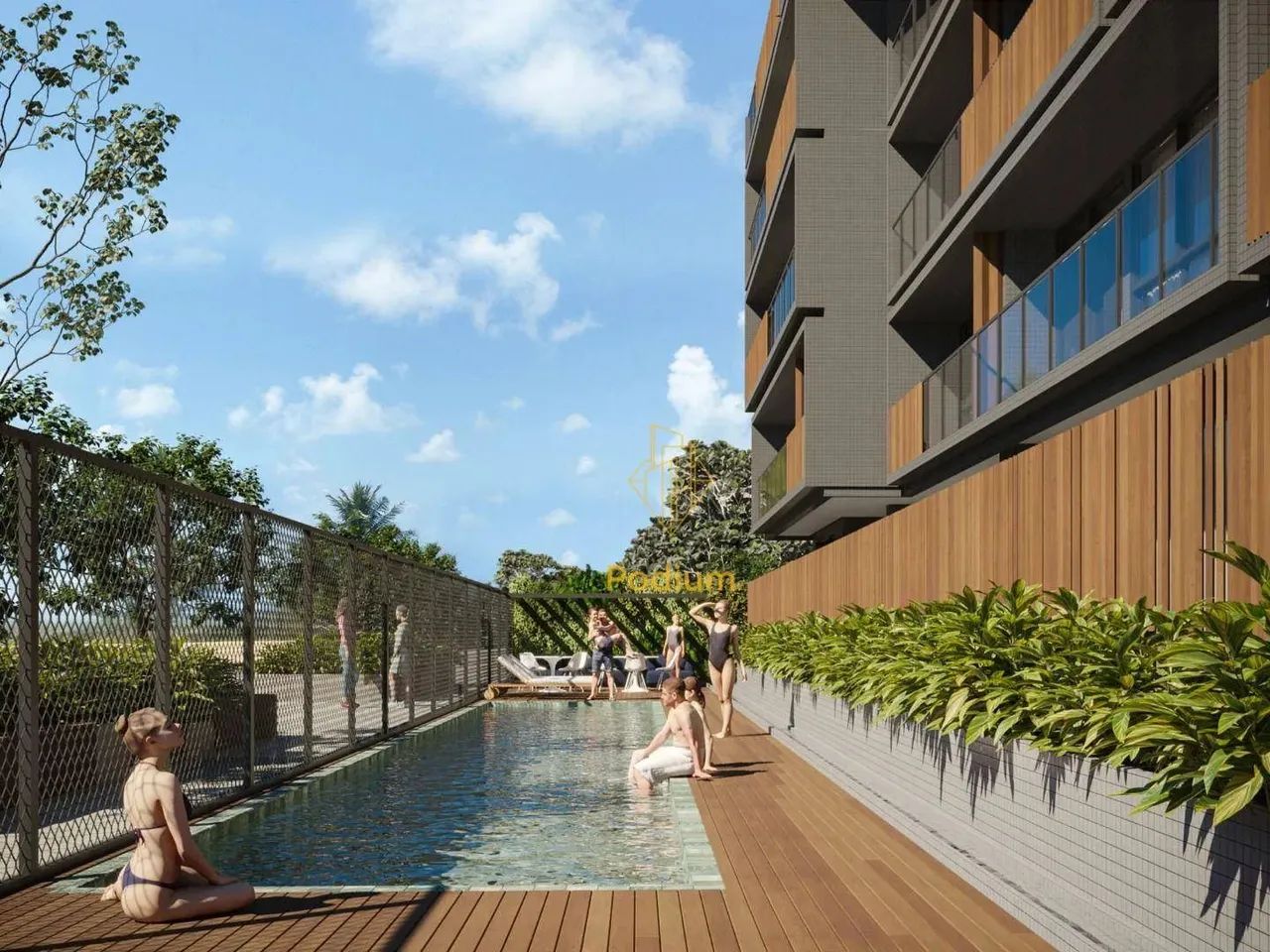 Apartamento térreo com área privativa em i frente mar da praia em Manaíra - AP1046