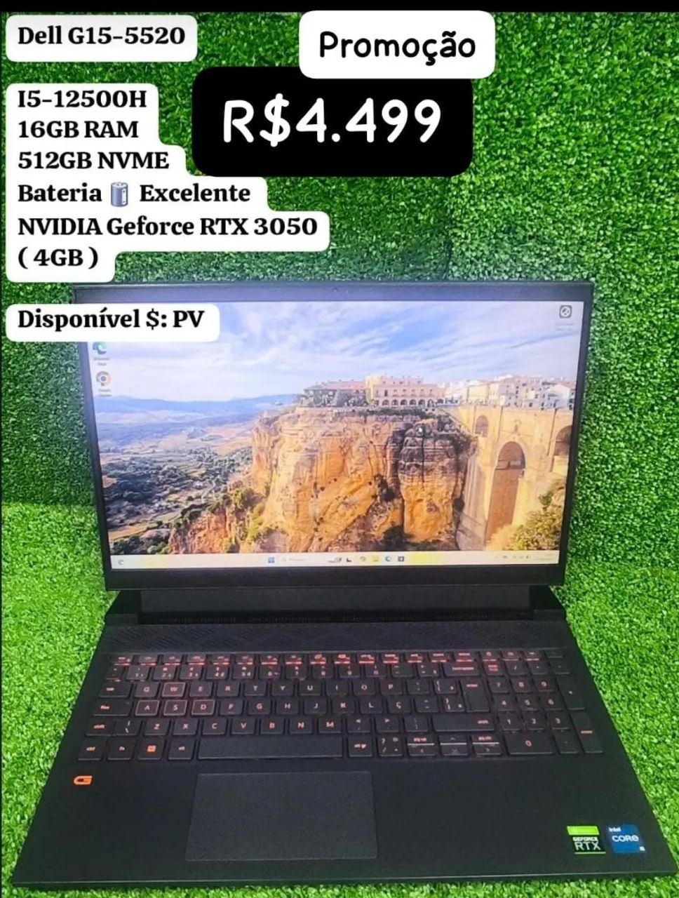 Notebook Gamer Dell G15-5520 - i5-12500H, 16GB RAM, RTX 3050
