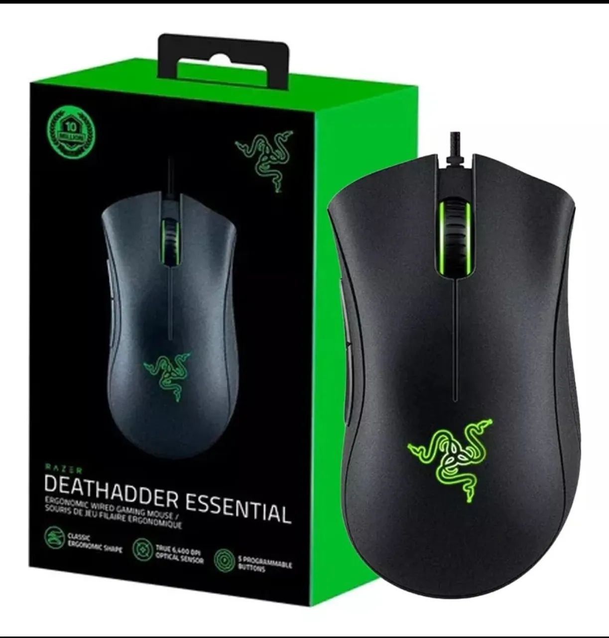 Razer DeathAdder Essential - Mouse Gamer com Sensor Óptico