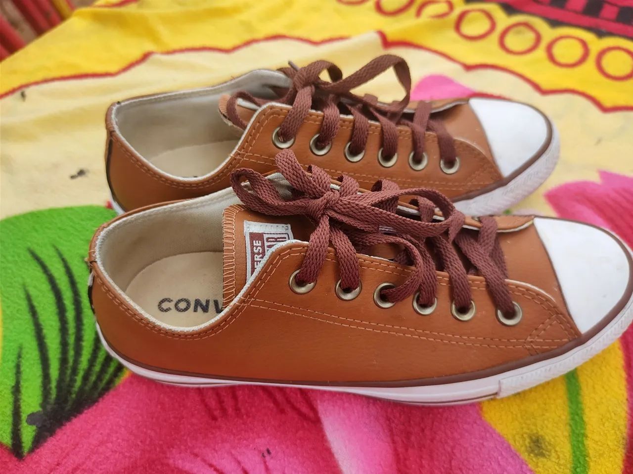Tênis Converse All Star Couro Marrom - Foto 3
